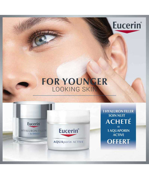 EUCERIN HYALURON FILLER +3X EFFECT SOIN DE NUIT 50ML+ AQUAPORIN SOIN NUIT RICHE OFFERT