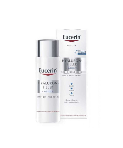 EUCERIN HYALURON-FILLER SOIN DE JOUR PEAU NORMALE À MIXTE SPF15 50 ML