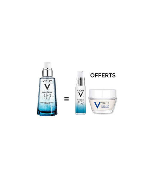 اشتري VICHY MINERAL 89 BOOSTER 50ML + VICHY MINERAL 89 BOOSTER 10ML وAQUALIA THERMAL LIGHT 15ML مجانًا